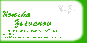 monika zsivanov business card